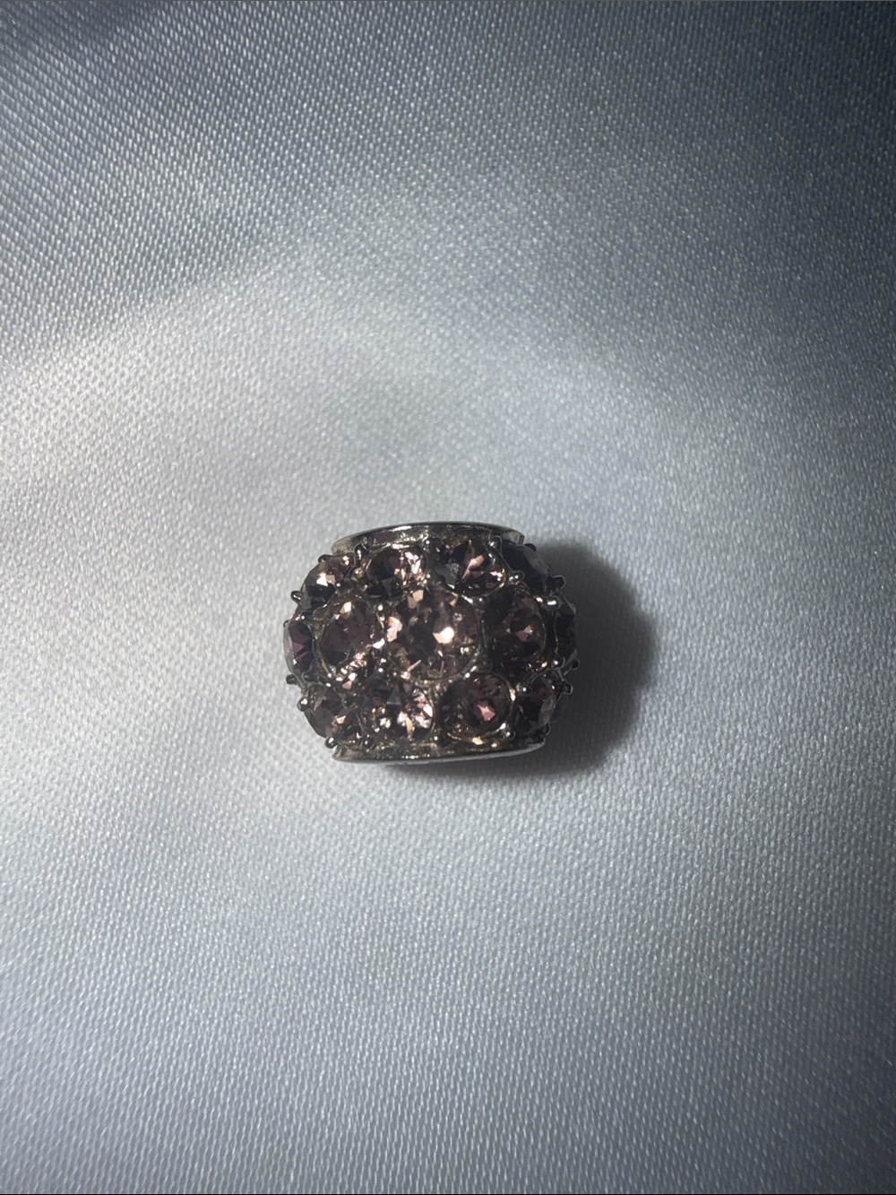 Chamilia Silver Charm with Light Pink Crystals